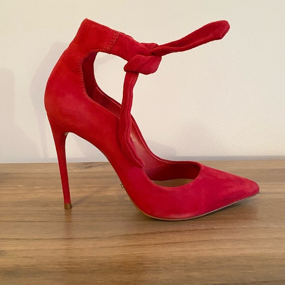 SCHUTZ Red Suede Pumps, size 37 - Picture 8 of 11